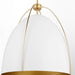 Myhouse Lighting Quorum - 860-3-0880 - Three Light Pendant - Jamie - Studio White w/ Aged Brass