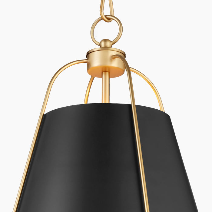 Myhouse Lighting Quorum - 861-1-5980 - One Light Pendant - Jamie - Matte Black w/ Aged Brass