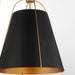 Myhouse Lighting Quorum - 861-3-5980 - Three Light Pendant - Jamie - Matte Black w/ Aged Brass