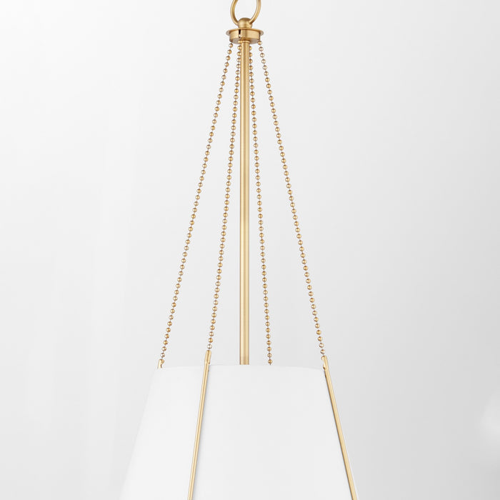 Myhouse Lighting Quorum - 862-1-0880 - One Light Pendant - Denise - Studio White w/ Aged Brass