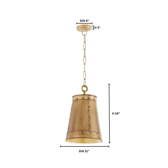 Myhouse Lighting Quorum - 87-1-75 - One Light Pendant - Artisan - Artisan Brass