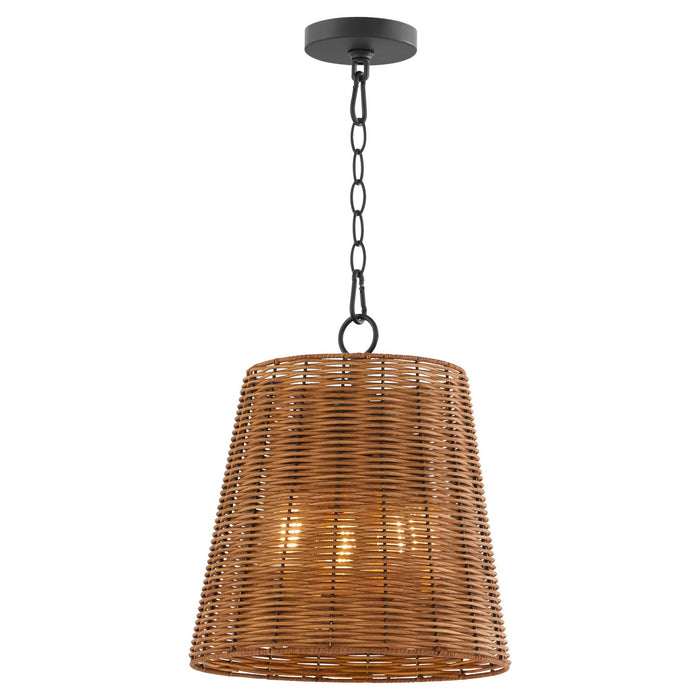 Myhouse Lighting Quorum - 8893-13-59 - Three Light Pendant - Wicker - Matte Black