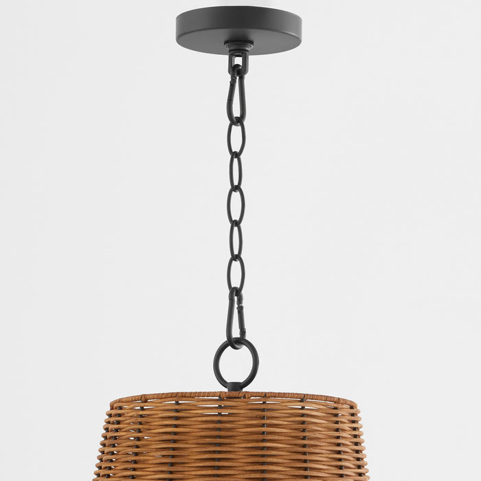 Myhouse Lighting Quorum - 8893-13-59 - Three Light Pendant - Wicker - Matte Black