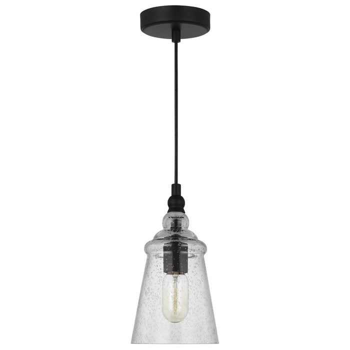 Myhouse Lighting Generation Lighting. - P1449MBK - One Light Mini Pendant - Loras - Midnight Black