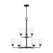 Myhouse Lighting Generation Lighting. - 3115209-112 - Nine Light Chandelier - Kerrville - Midnight Black