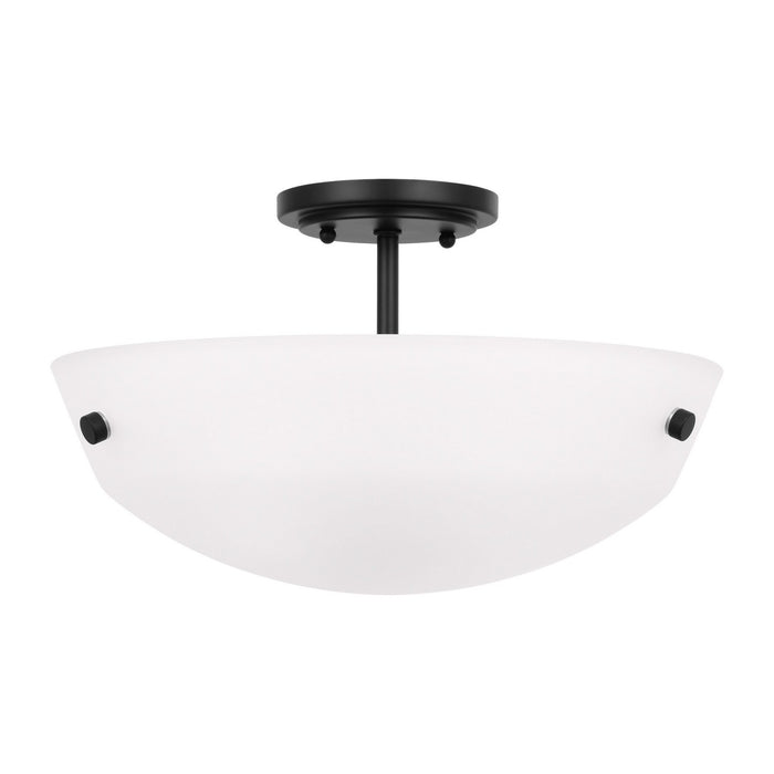 Myhouse Lighting Generation Lighting. - 7715202-112 - Two Light Semi-Flush Convertible Pendant - Kerrville - Midnight Black