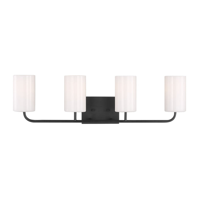 Myhouse Lighting Generation Lighting. - GLV1004MBK - Four Light Vanity - Rhett - Midnight Black