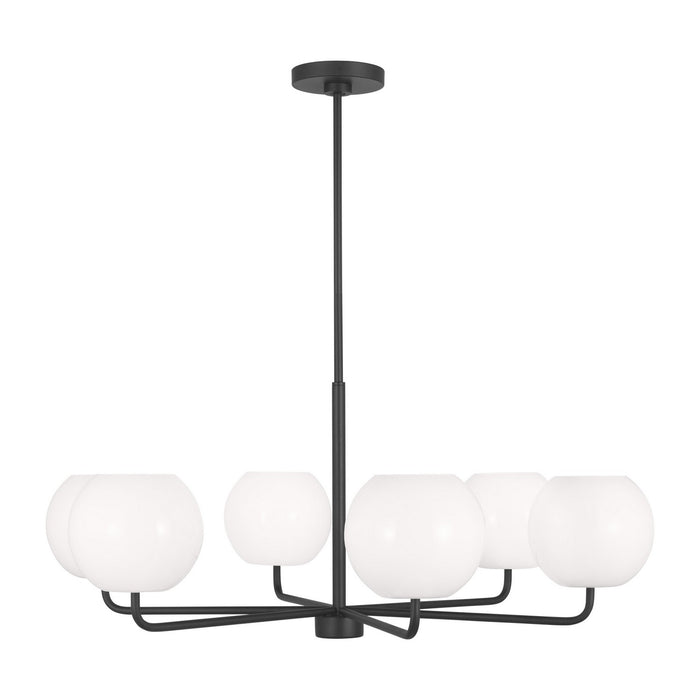 Myhouse Lighting Generation Lighting. - GLC1066MBK - Six Light Chandelier - Rory - Midnight Black