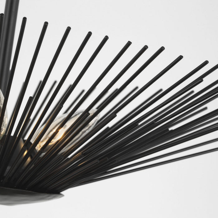 Myhouse Lighting Visual Comfort Studio - AF1083AI - Three Light Semi-Flush Mount - Helios - Aged Iron