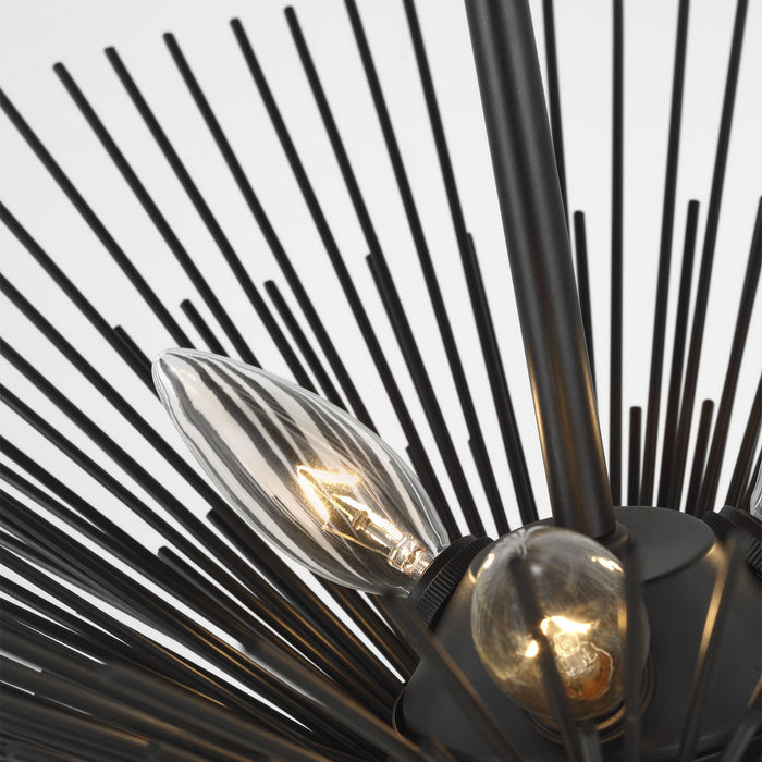 Myhouse Lighting Visual Comfort Studio - AF1083AI - Three Light Semi-Flush Mount - Helios - Aged Iron