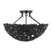 Myhouse Lighting Visual Comfort Studio - AF1173AI - Three Light Semi-Flush Mount - Kelan - Aged Iron