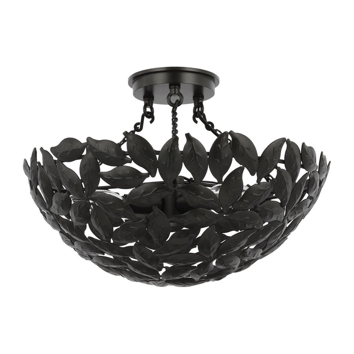 Myhouse Lighting Visual Comfort Studio - AF1173AI - Three Light Semi-Flush Mount - Kelan - Aged Iron