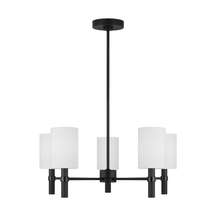 Myhouse Lighting Visual Comfort Studio - DJC1135MBK - Five Light Chandelier - Manor - Midnight Black
