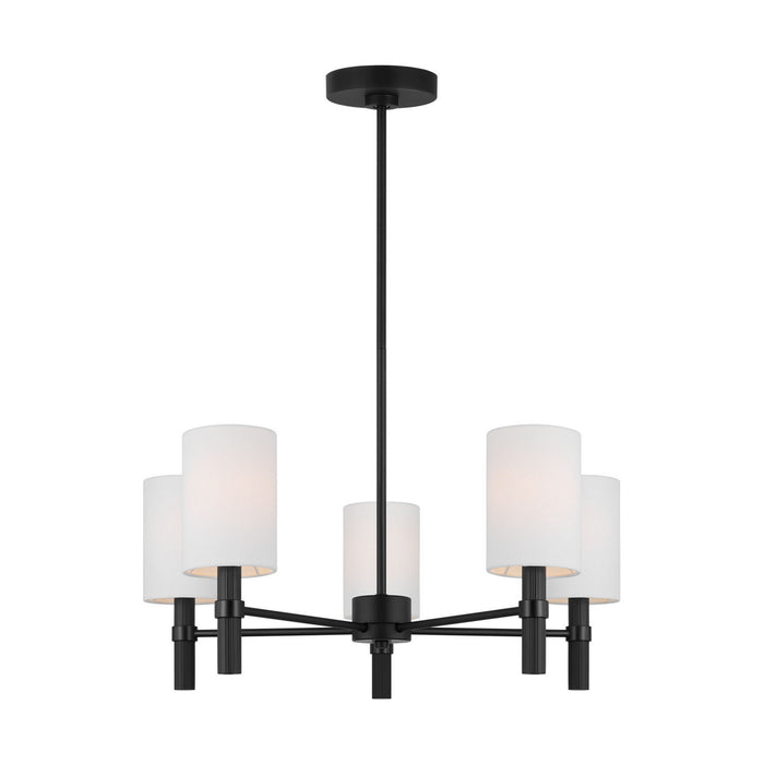 Myhouse Lighting Visual Comfort Studio - DJC1135MBK - Five Light Chandelier - Manor - Midnight Black
