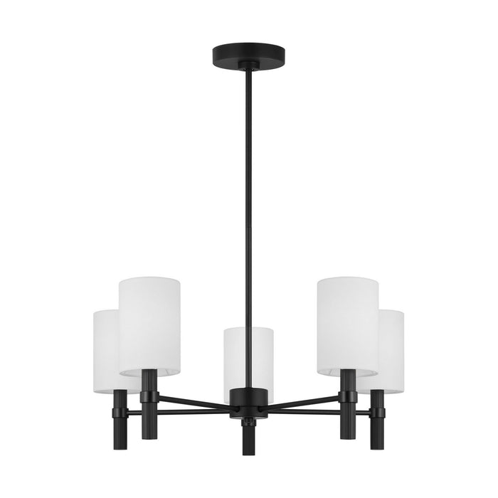 Myhouse Lighting Visual Comfort Studio - DJC1135MBK - Five Light Chandelier - Manor - Midnight Black