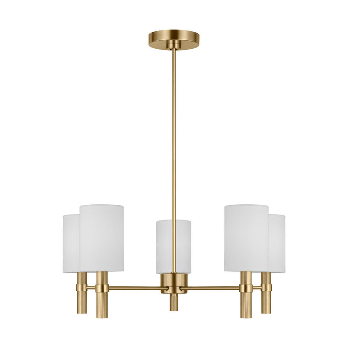 Myhouse Lighting Visual Comfort Studio - DJC1135SB - Five Light Chandelier - Manor - Satin Brass