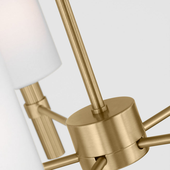 Myhouse Lighting Visual Comfort Studio - DJC1135SB - Five Light Chandelier - Manor - Satin Brass