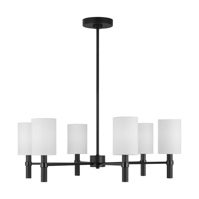 Myhouse Lighting Visual Comfort Studio - DJC1146MBK - Six Light Chandelier - Manor - Midnight Black