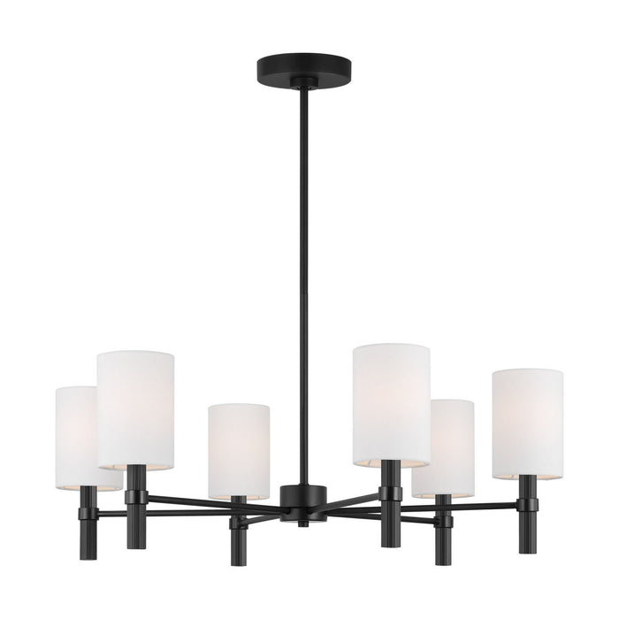 Myhouse Lighting Visual Comfort Studio - DJC1146MBK - Six Light Chandelier - Manor - Midnight Black