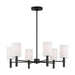 Myhouse Lighting Visual Comfort Studio - DJC1146MBK - Six Light Chandelier - Manor - Midnight Black