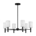 Myhouse Lighting Visual Comfort Studio - DJC1146MBK - Six Light Chandelier - Manor - Midnight Black