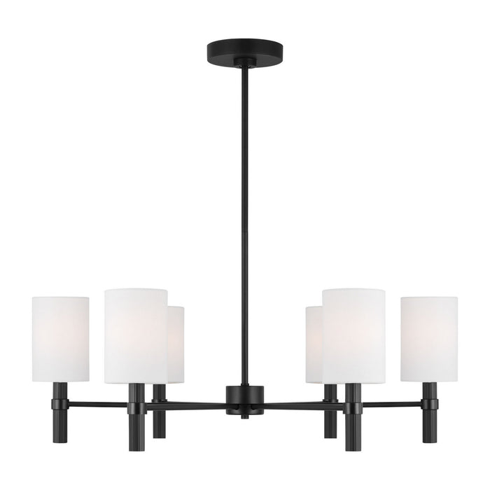 Myhouse Lighting Visual Comfort Studio - DJC1146MBK - Six Light Chandelier - Manor - Midnight Black