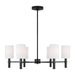 Myhouse Lighting Visual Comfort Studio - DJC1146MBK - Six Light Chandelier - Manor - Midnight Black