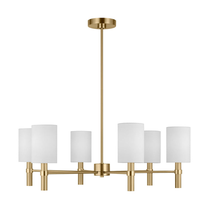 Myhouse Lighting Visual Comfort Studio - DJC1146SB - Six Light Chandelier - Manor - Satin Brass