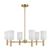 Myhouse Lighting Visual Comfort Studio - DJC1146SB - Six Light Chandelier - Manor - Satin Brass