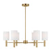Myhouse Lighting Visual Comfort Studio - DJC1146SB - Six Light Chandelier - Manor - Satin Brass