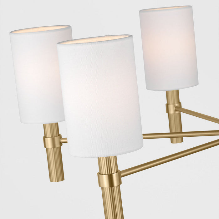 Myhouse Lighting Visual Comfort Studio - DJC1146SB - Six Light Chandelier - Manor - Satin Brass