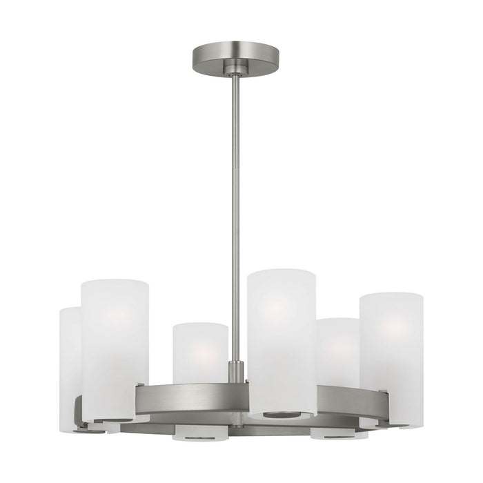 Myhouse Lighting Visual Comfort Studio - DJC1156BS - Six Light Chandelier - Rhode - Brushed Steel