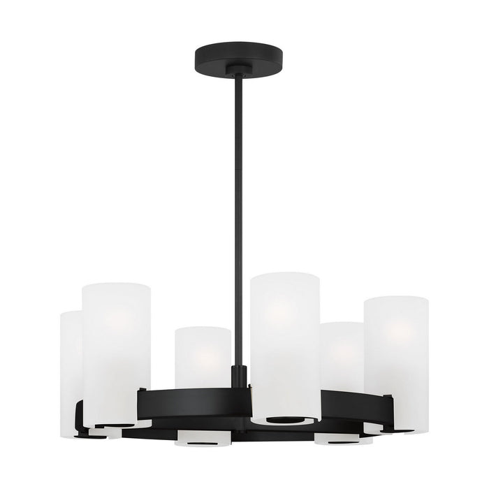 Myhouse Lighting Visual Comfort Studio - DJC1156MBK - Six Light Chandelier - Rhode - Midnight Black