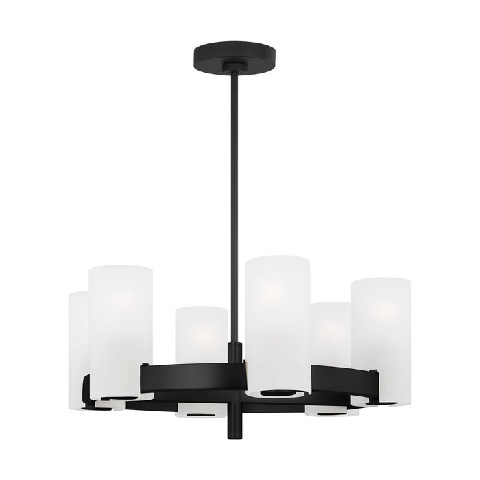Myhouse Lighting Visual Comfort Studio - DJC1156MBK - Six Light Chandelier - Rhode - Midnight Black