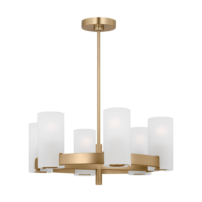 Myhouse Lighting Visual Comfort Studio - DJC1156SB - Six Light Chandelier - Rhode - Satin Brass
