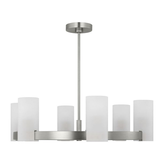Myhouse Lighting Visual Comfort Studio - DJC1166BS - Six Light Chandelier - Rhode - Brushed Steel