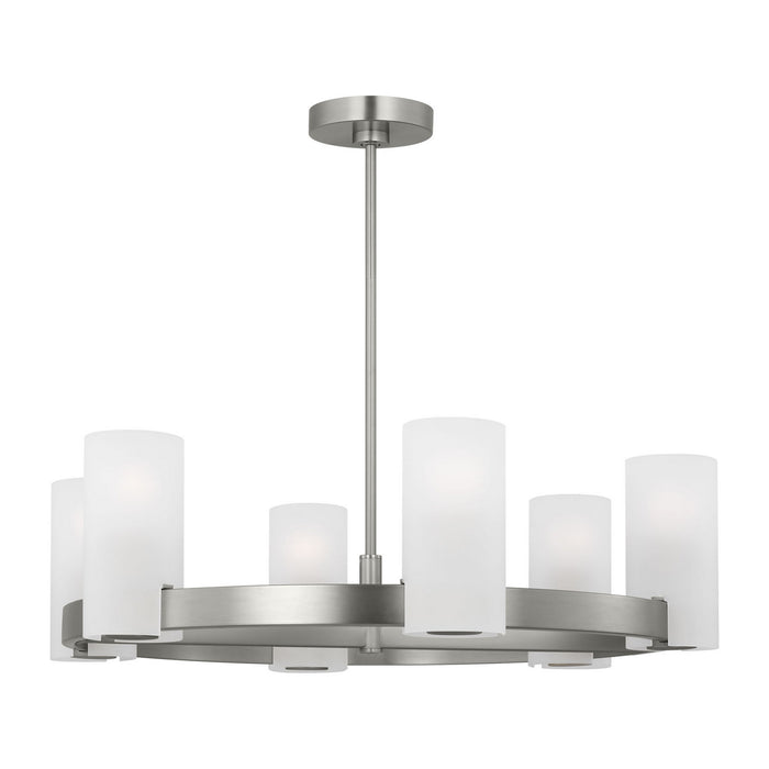 Myhouse Lighting Visual Comfort Studio - DJC1166BS - Six Light Chandelier - Rhode - Brushed Steel