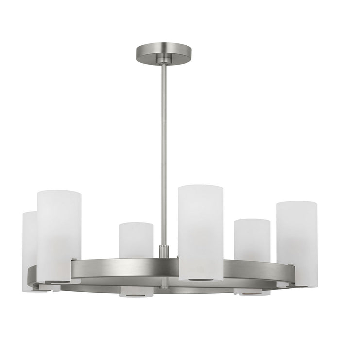 Myhouse Lighting Visual Comfort Studio - DJC1166BS - Six Light Chandelier - Rhode - Brushed Steel