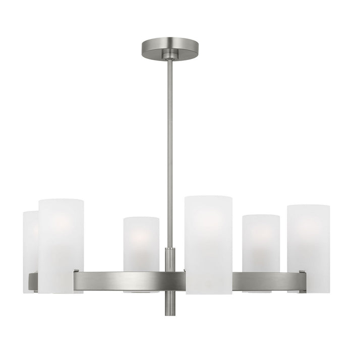 Myhouse Lighting Visual Comfort Studio - DJC1166BS - Six Light Chandelier - Rhode - Brushed Steel