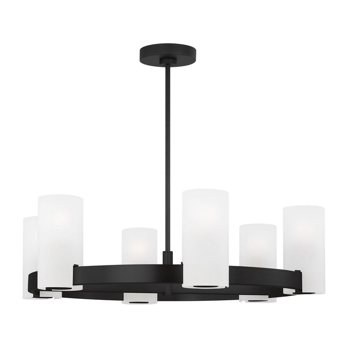 Myhouse Lighting Visual Comfort Studio - DJC1166MBK - Six Light Chandelier - Rhode - Midnight Black