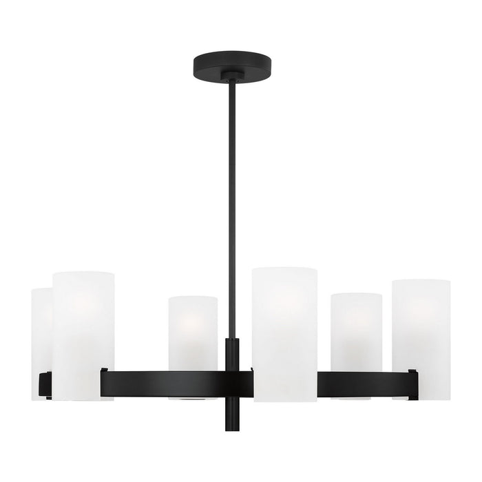 Myhouse Lighting Visual Comfort Studio - DJC1166MBK - Six Light Chandelier - Rhode - Midnight Black