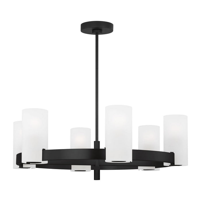 Myhouse Lighting Visual Comfort Studio - DJC1166MBK - Six Light Chandelier - Rhode - Midnight Black
