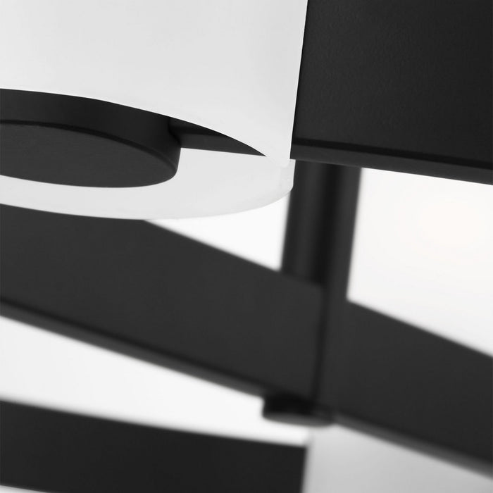 Myhouse Lighting Visual Comfort Studio - DJC1166MBK - Six Light Chandelier - Rhode - Midnight Black