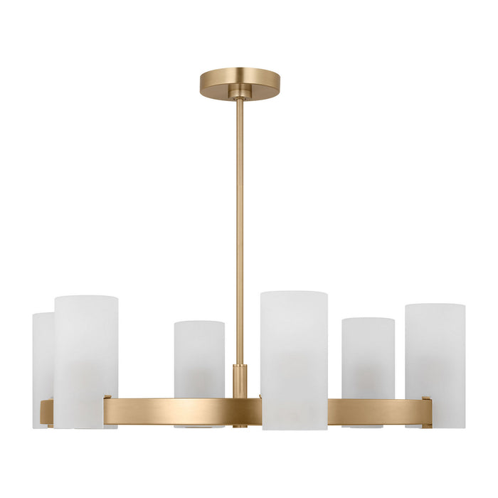 Myhouse Lighting Visual Comfort Studio - DJC1166SB - Six Light Chandelier - Rhode - Satin Brass