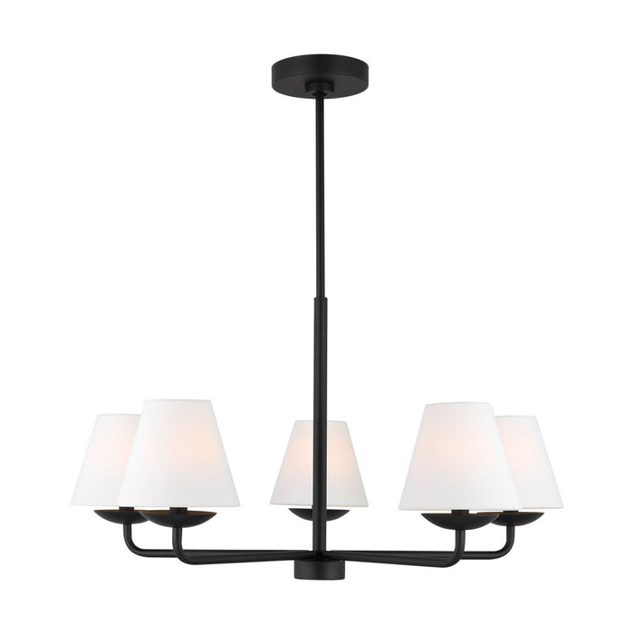 Myhouse Lighting Visual Comfort Studio - DJC1175MBK - Five Light Chandelier - Albion - Midnight Black