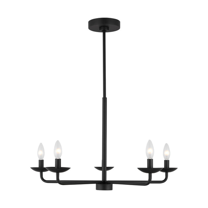 Myhouse Lighting Visual Comfort Studio - DJC1175MBK - Five Light Chandelier - Albion - Midnight Black