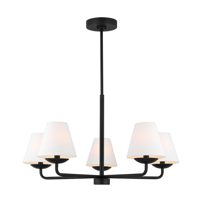 Myhouse Lighting Visual Comfort Studio - DJC1175MBK - Five Light Chandelier - Albion - Midnight Black