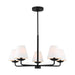 Myhouse Lighting Visual Comfort Studio - DJC1175MBK - Five Light Chandelier - Albion - Midnight Black