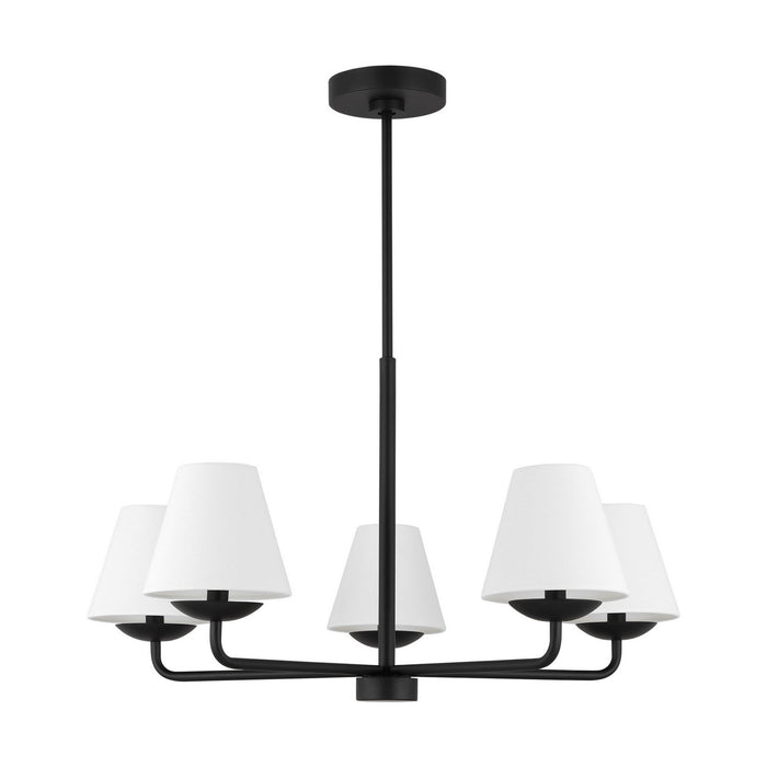 Myhouse Lighting Visual Comfort Studio - DJC1175MBK - Five Light Chandelier - Albion - Midnight Black