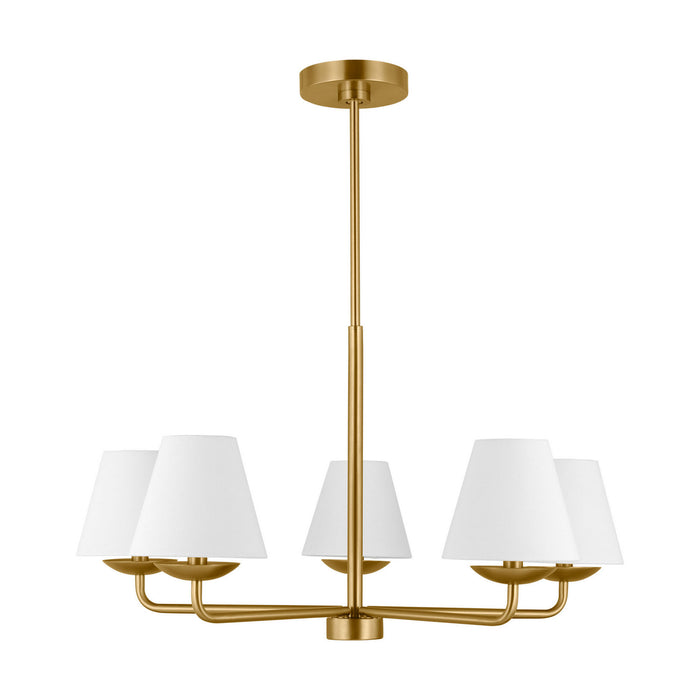 Myhouse Lighting Visual Comfort Studio - DJC1175SB - Five Light Chandelier - Albion - Satin Brass